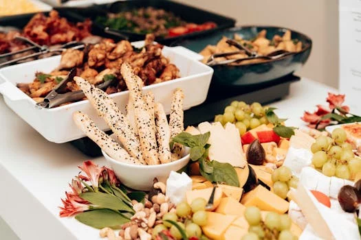 premium catering spread with full mexican buffet